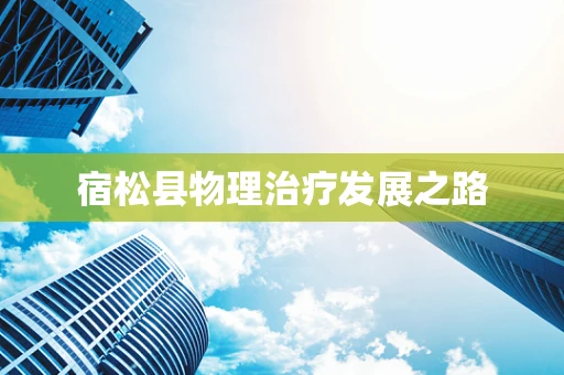 宿松县物理治疗发展之路